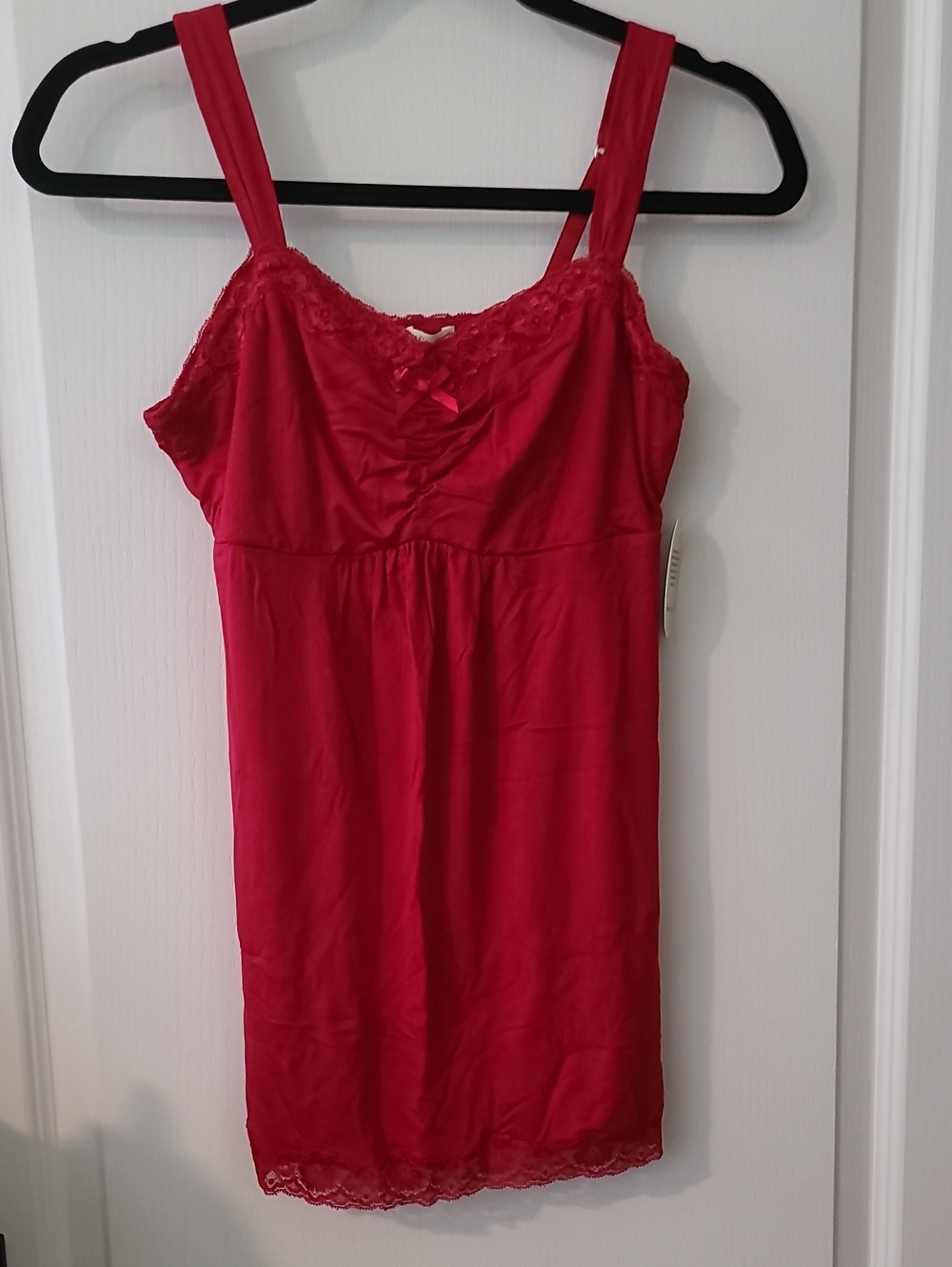 Soma Red Lace-Trim Cool Nights Top And Botttoms.